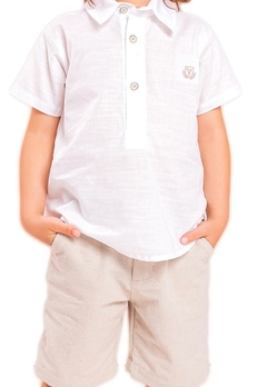 Conjunto Camisa Bermuda Infantil Bege Vigat - comprar online