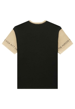 Camiseta Bege Preto Algodão Infantil Jhonny Fox - comprar online