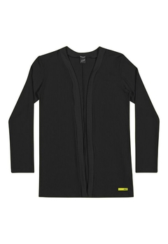 Cardigan Malha Canelada Preto Infantil Elian - comprar online