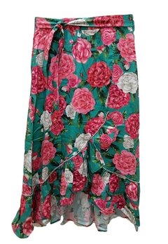 Conjunto Saia Longa Blusa Floral Verde Pituchinhus - comprar online