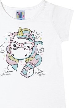 Blusa Infantil Branca Unicornio Pulla Bulla - comprar online