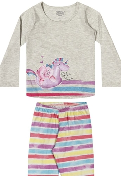 Pijama Infantil ML Unicórnio Mescla Elian - comprar online