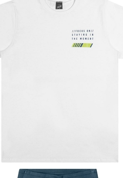 Conjunto Camiseta Branca Bermuda Infantil Elian
