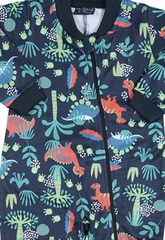 Pijama Macacão Infantil Azul Marinho Dino Vrasalon - comprar online