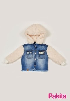 Jaqueta Infantil Jeans Capuz Off White Ok Pakita