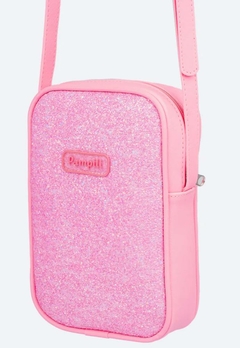 Bolsa Infantil Pampili Glitter Porta Celular Rosa Neon Luz - Vim Vi Venci Moda Infantil e Teen