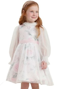 Vestido Infantil Sobreposição Branco Petit Cherrie