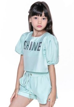 Conjunto Infantil Shorts Shine Verde Kukixo