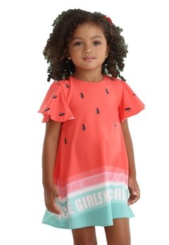 Vestido Infantil Melancia Vermelho Mon Sucré