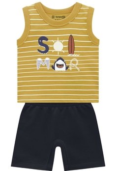 Conjunto Regata Infantil Amarelo Sol Mar Brandili