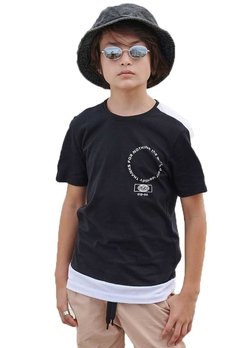 Camiseta Infantil Preta Johnny Fox - comprar online