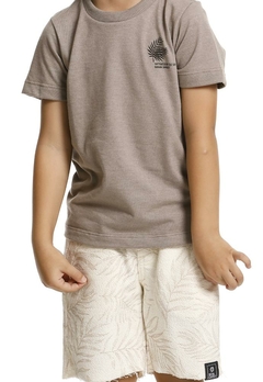 Conjunto Camiseta Bermuda Infantil Estampado Marrom Banana Danger