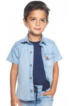 Camisa Infantil Botão Jeans Have Fun