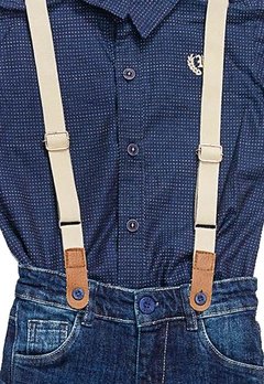 Conjunto Camisa Longo Calça com Suspensório Azul VIGAT - comprar online