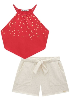 Conjunto Infantil Shorts Vermelho Lilimoon
