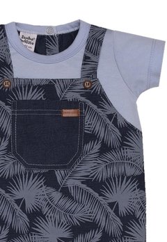 Macacão Curto Bebê Azul Palmeira Sonho Magico - comprar online