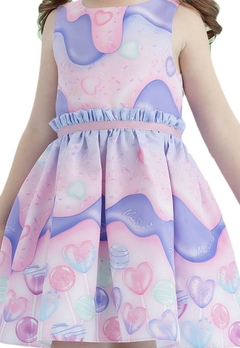 Vestido Infantil Estampado Pirulitos Lilás Mon Sucré - comprar online