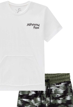 Conjunto Camiseta Malha Branco Johnny Fox - comprar online