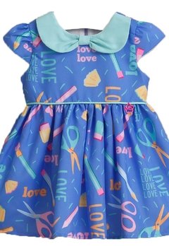 Vestido Com Calcinha Infantil Azul Love Mon Sucre - comprar online