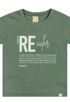 Camiseta Infantil Estampada Verde Colorittá - comprar online