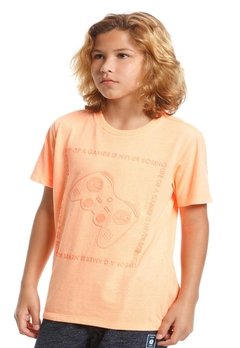 Camiseta Infantil Laranja Controle Laranja Banana Danger