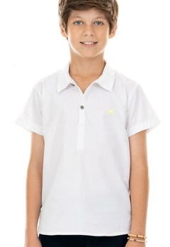 Camisa Infantil Botões Branca Ok&Pakita