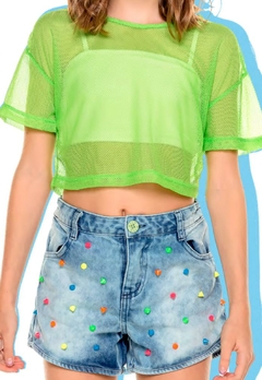 Conjunto Cropped Shorts Tule Mylu - comprar online