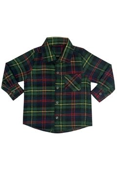 Camisa Manga Longa Xadrez Verde Douvelin