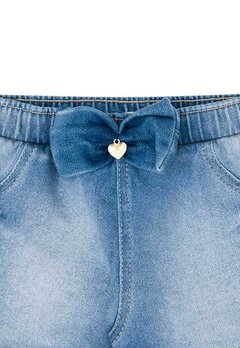 Shorts Jeans Laço e Aplique Renda Infanti - comprar online