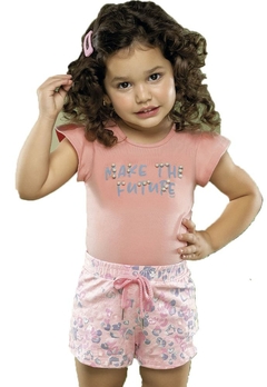 Conjunto Blusa Short Cotton Leve Salmão Colorittá - comprar online