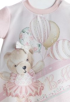 Macacão Curto Estampado Urso Rosa Petit Cherie - comprar online