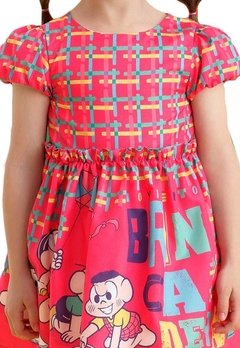 Vestido Infantil Vermelho Brincadeiras Turma da Monica - comprar online