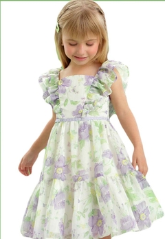 Vestido Infantil Floral Verde Petit Cherrie