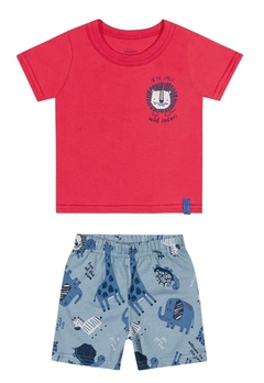 Conjunto Safari Camiseta Bermuda Infantil Elian