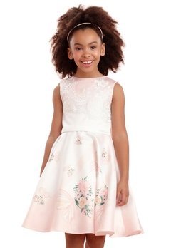 Vestido Infantil Estampado Rosa Flores Petit Cherrie - comprar online