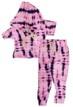 Conjunto Infantil Tie Dye Rosa Vim Vi Venci