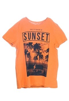 Camiseta M/Curta Califórnia Sunset Laranja Mini Us