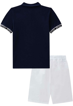 Conjunto Infantil Camisa Polo Suedine Preto Johnny Fox - comprar online