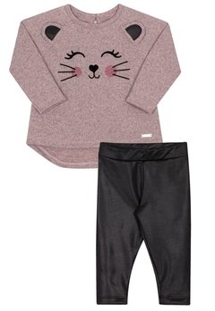 Conjunto Blusa Longo Calça Gatinha Nini&Bambini