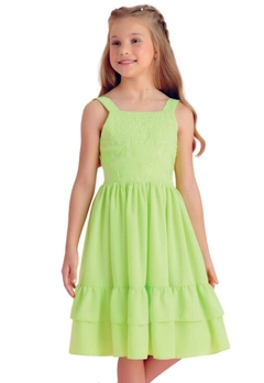 Vestido Verde Alças Perolas Infantil Petit Cherie na internet
