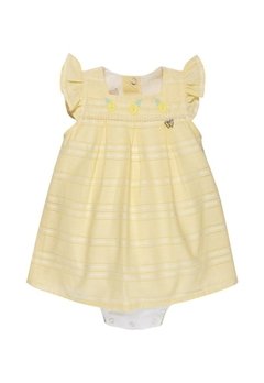 Vestido Bebê Macacão Amarelo Anjos Baby G