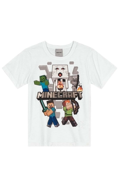 Camiseta Minecraft Branca Infantil Brandili
