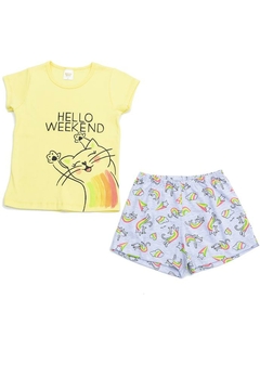 Pijama infantil Arco Íris Amarelo Have Fun - comprar online