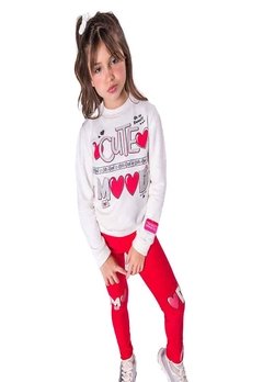 Conjunto Legging Infantil Manga Longa Vermelho Catavento