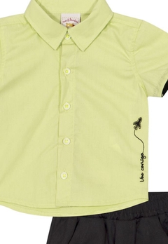 Conjunto Camisa Bermuda Infantil Verde Nini & Bambini - comprar online