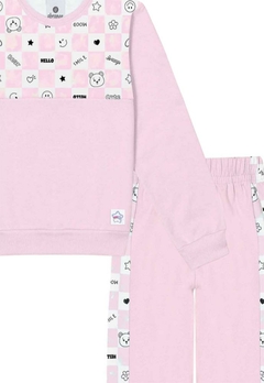 Conjunto Calça Blusa Rosa Moletom Infantil Abrange - comprar online