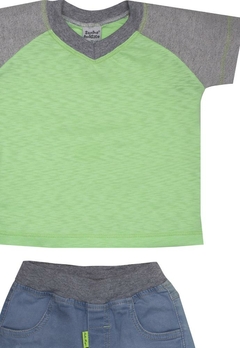 Conjunto Camiseta Bermuda Infantil Verde Sonho Mágico - comprar online