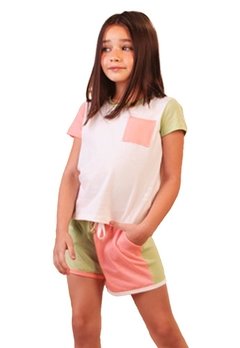 Conjunto Shorts Infantil Branco Bugbee