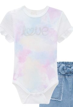 Conjunto Body Infantil Love Branco Infanti - comprar online