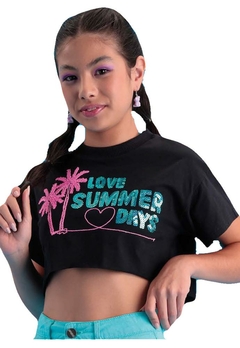 Camiseta Cropped Summer Infantil Vanilla Cream